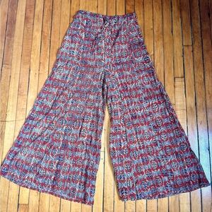 Vintage wide leg payal drawstring patterned pant - size medium